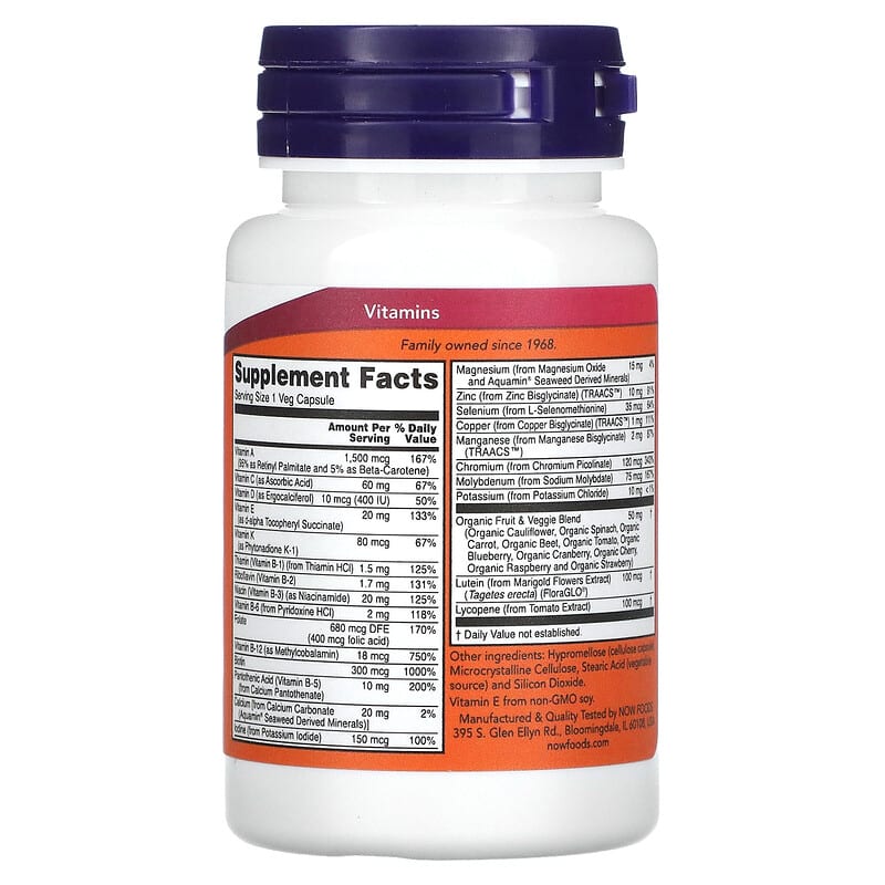 NOW Foods, Daily Vits, Multi Vitamin & Mineral, 30 Veg Capsules - Medaid International