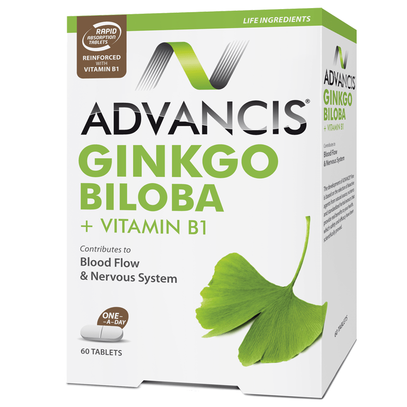 GINKGO BILOBA + VITAMIN B1 - 60 Tablets - Medaid