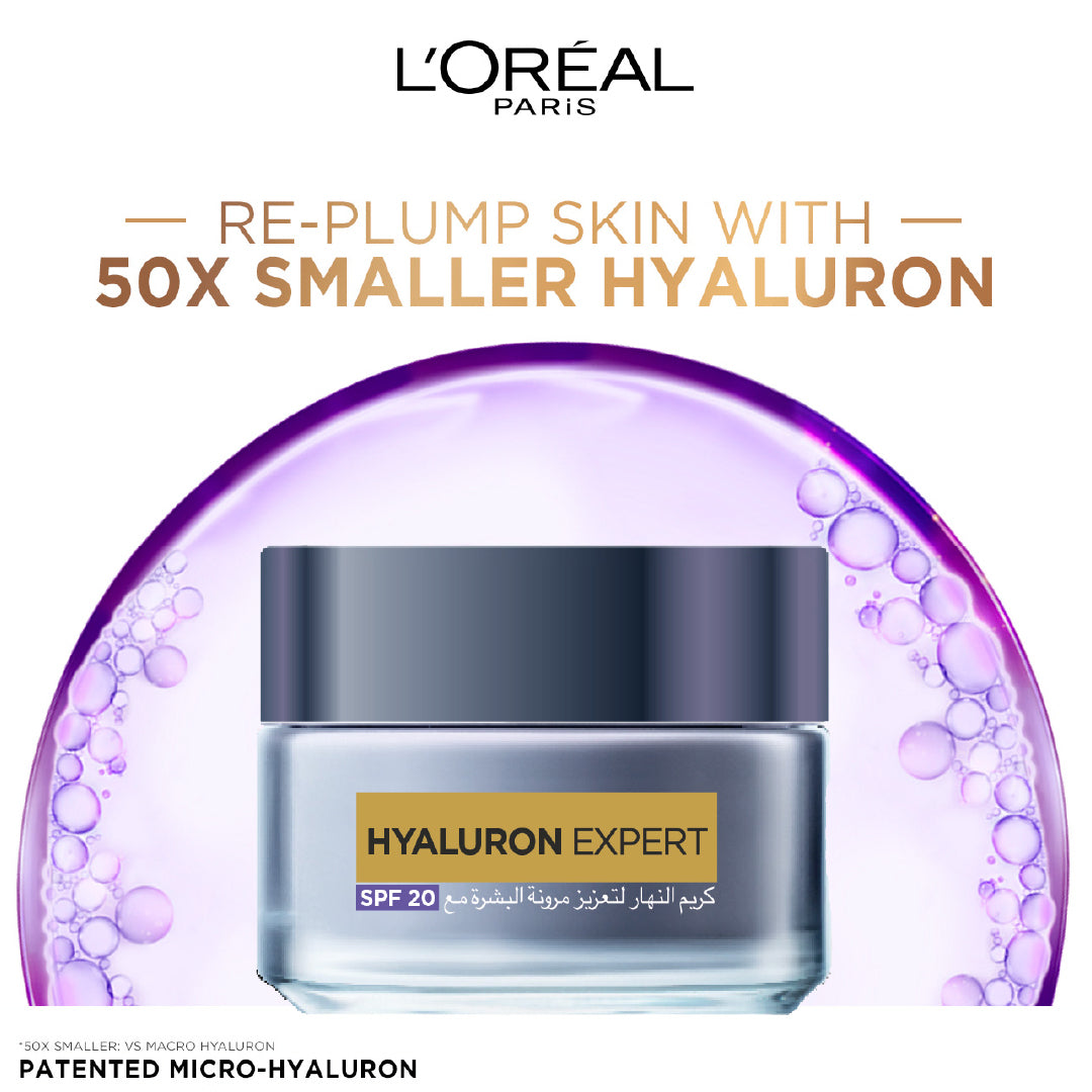 L'Oreal Paris Hyaluron Expert Moisturiser and Plumping Anti-Aging Day Cream with Hyaluronic Acid - Medaid