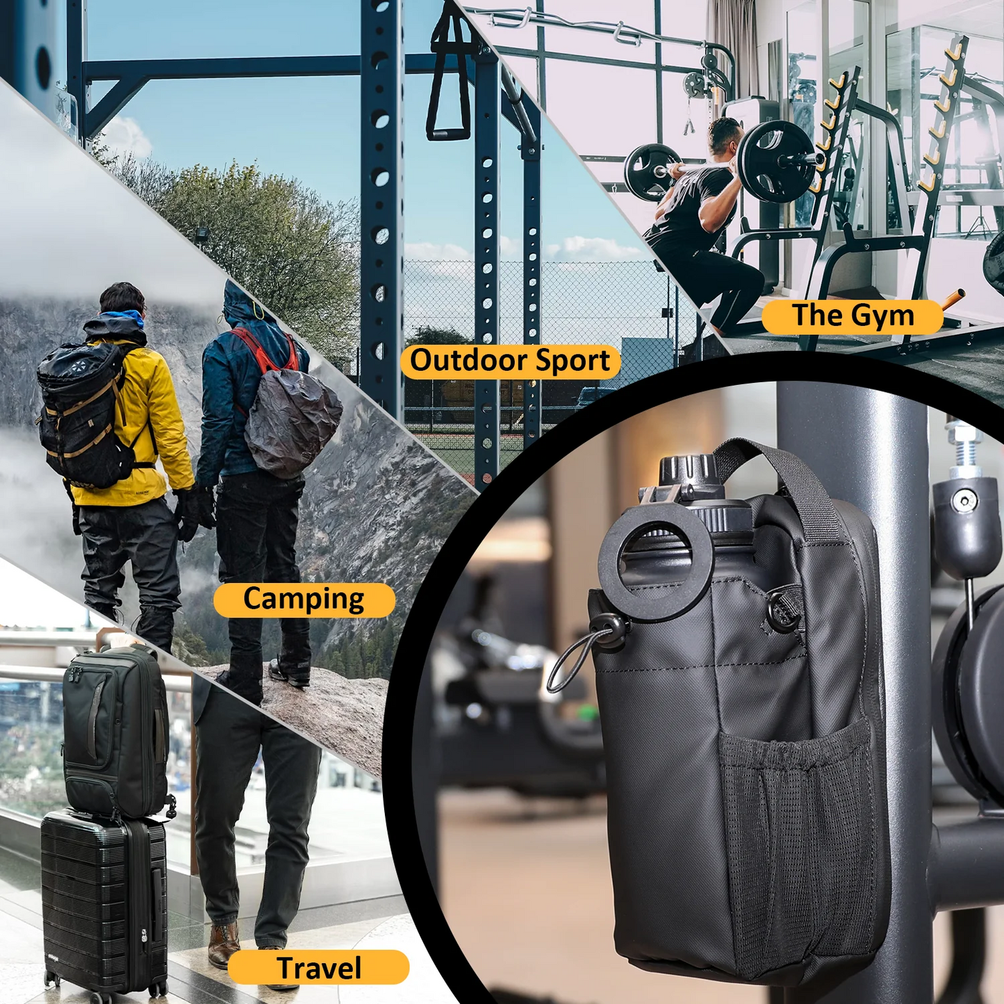 Magnetic Gym Bag With Water Bottle Holder - Medaid International