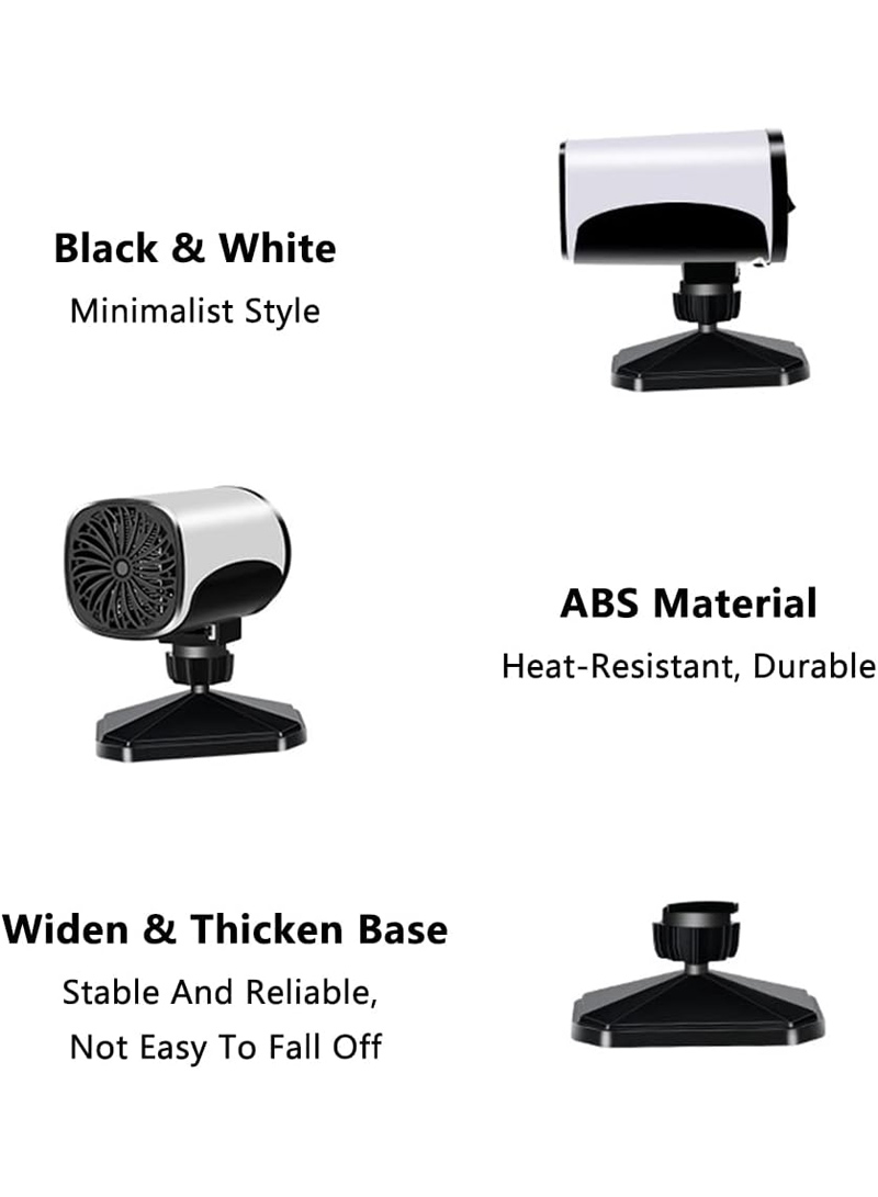 12V 150W Universal Portable Electronic Car Heater Fan 360° Rotatable Car Windshield Defogger - Medaid International