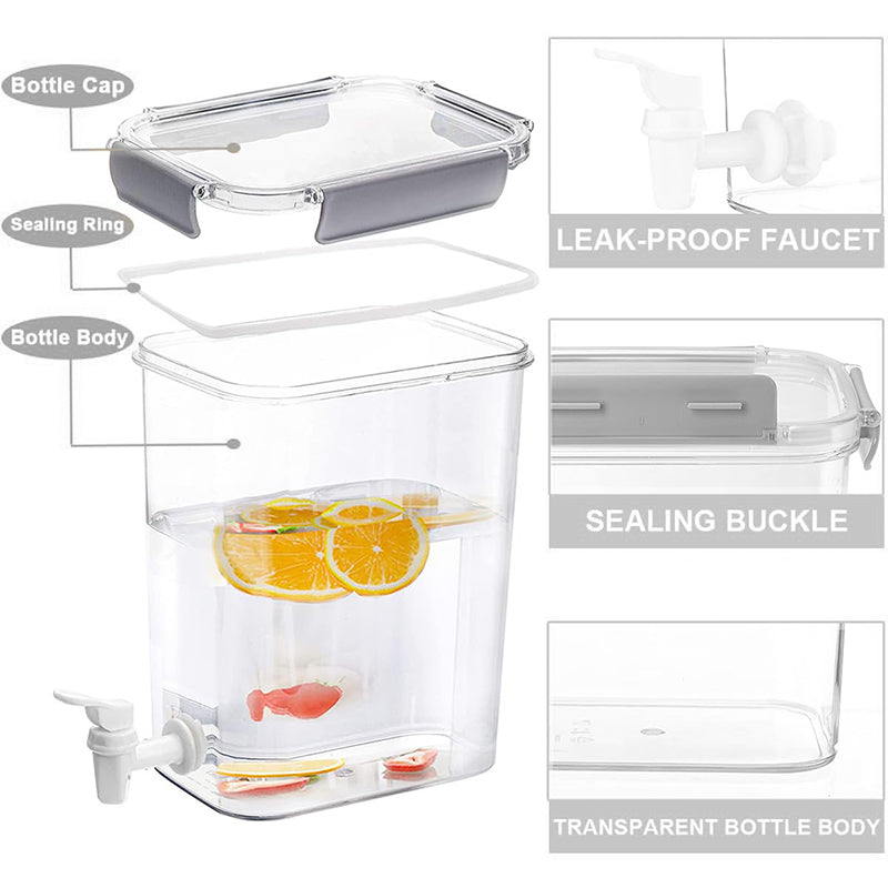 4.5 L Clear Acrylic Beverage Dispenser with Lid and Spigot Storage Bucket for Parties Birthdays Buffets Social Gatherings - Medaid