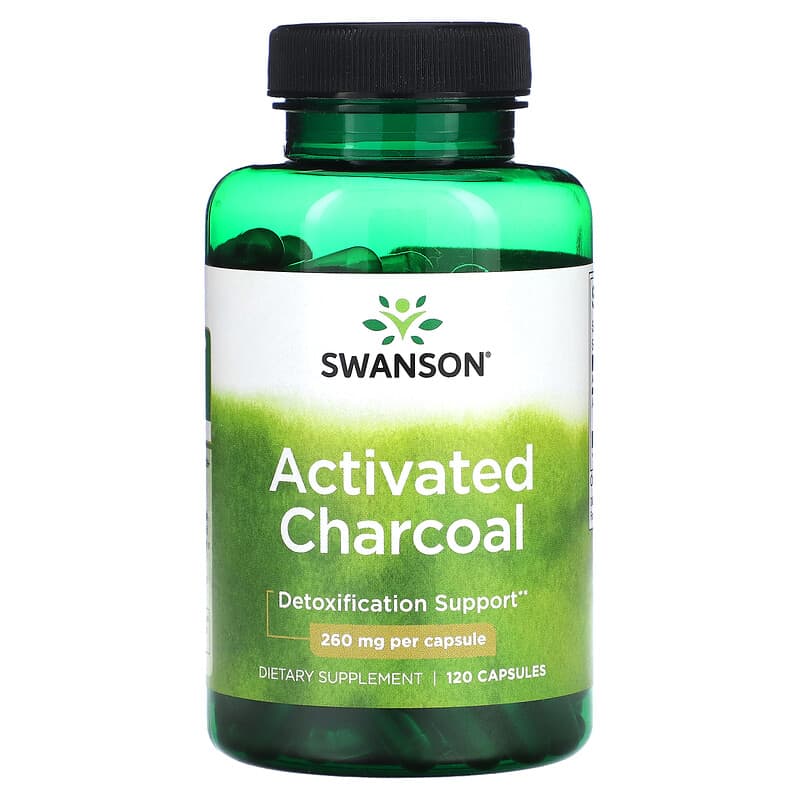 Swanson, Activated Charcoal, 260 mg, 120 Capsules - Medaid International