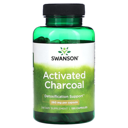 Swanson, Activated Charcoal, 260 mg, 120 Capsules - Medaid International