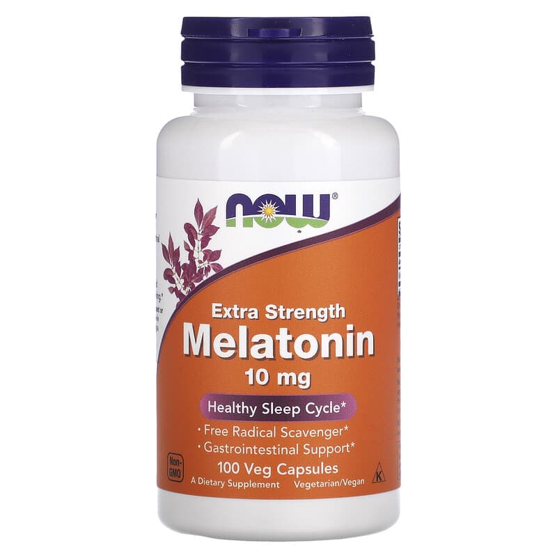 NOW Foods, Extra Strength Melatonin, 10 mg, 100 Veg Capsules - Medaid International