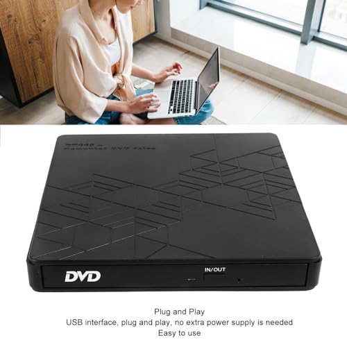 Ashata - USB Plug and Play External CD DVD Drive, Compact & Portable, CD/DVD Burning