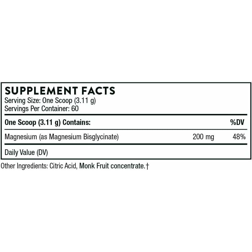 THORNE - Magnesium Bisglycinate - Powdered Magnesium Formula - Support Restful Sleep, Muscle Relaxation, Heart Health, and Metabolism* - NSF Certified for Sport - 60 Servings - 6.5 Oz Jar - Medaid International