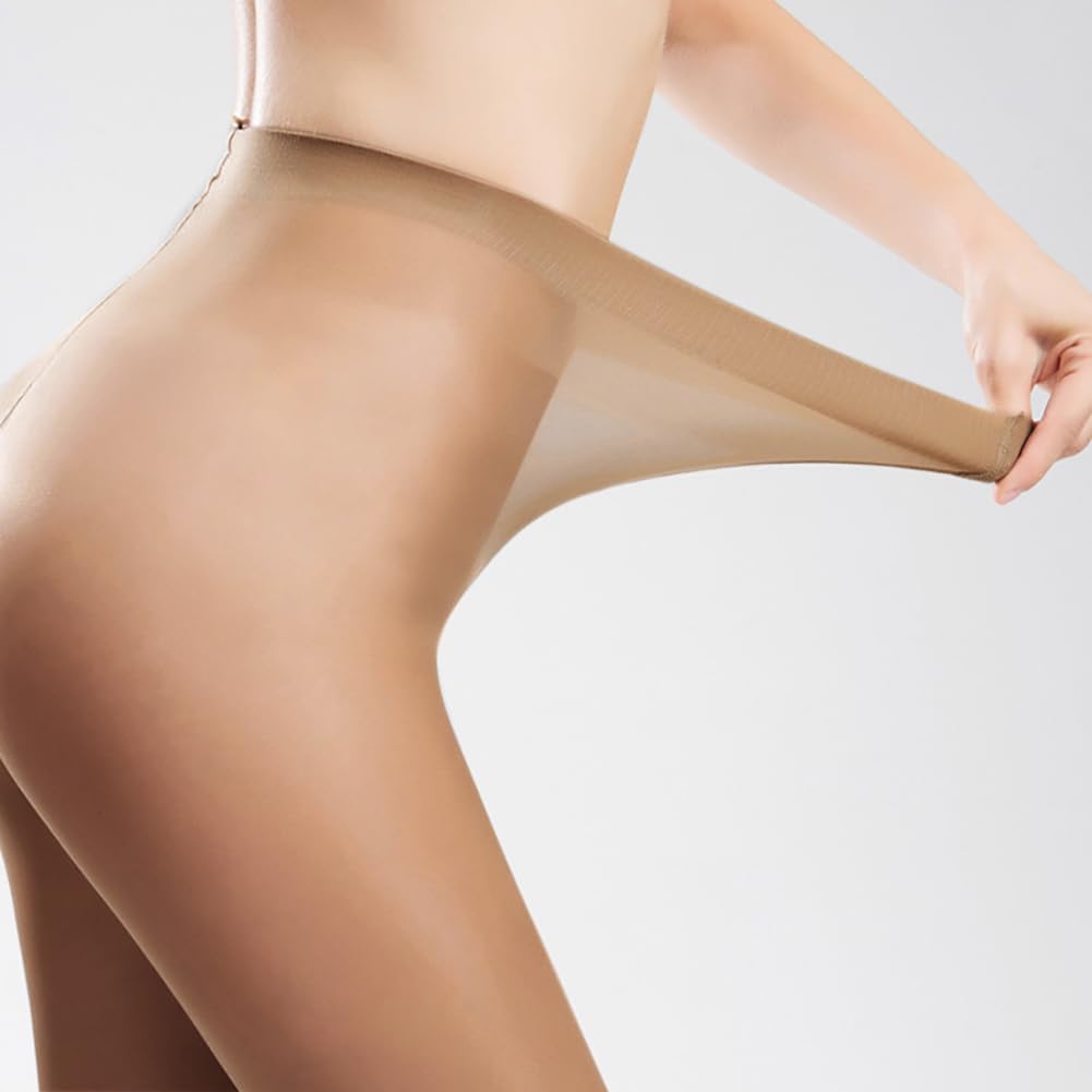 DTWAWA Womens 40 Den Opaque Control Top Tights, High Waist Pantyhose - Nude - Medaid International