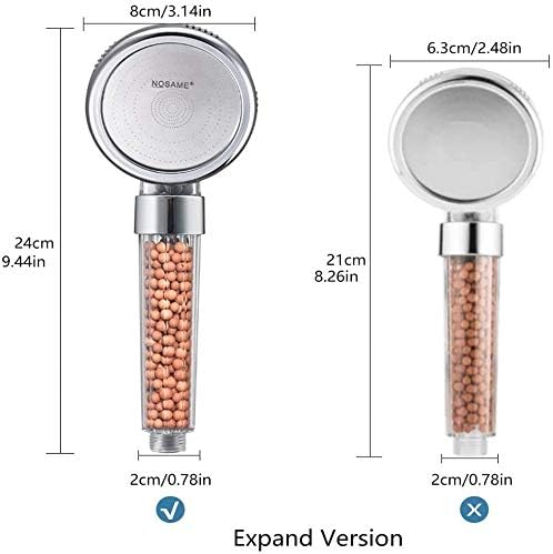 Filtered Hand Held Shower Head Ionic Head Help Reduces hair loss Rainfall Spa Water Saving, Purifies Water, Remove Chlorine (Transparent) ููุชุฑ ุฏุด ู
ููุฑ ููู
ูุงู ูููู ุงูู
ูุงู ููุฒูู ุงููููุฑ - Medaid International