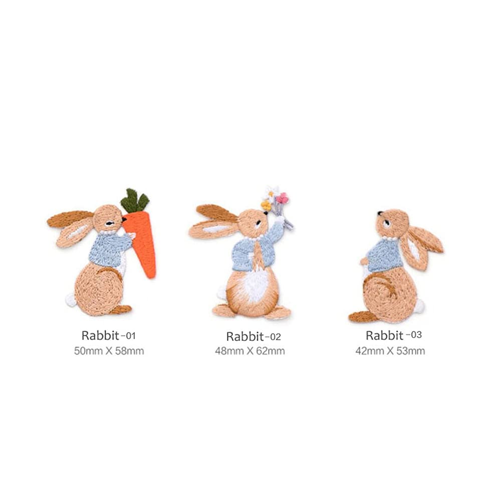 Cute Rabbit Embroidery Patches,Easter Bunny Patches,Iron On Patches for Backpack Jackets Clothes Bag - Medaid International
