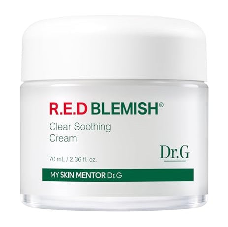 Dr.G Red Blemish Clear Soothing Korean Moisturizer Face Cream, 70ml - Cica Cream, Korean Skin Care Moisturizer, Korean Face Moisturizer, Facial Moisturizer, Korean Skincare, K Beauty Skincare Coreano|B0BRRB61K9