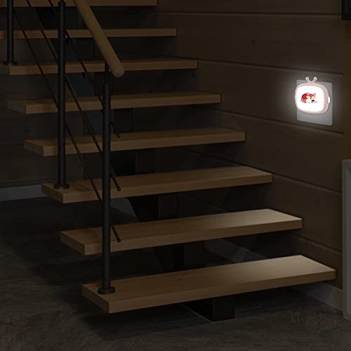 Anmour - Kids Night Light with Dusk Sensor, Wall Plug-In, Whale & Fox Designs