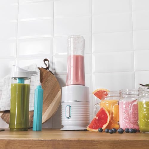 Cecotec - Portable Glass Blender 500W, 4 Titanium Blades, 2 Leak-Proof Cups