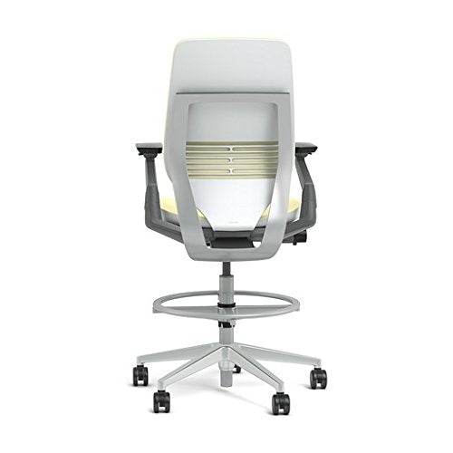 Steelcase Gesture 442 Stool Chair - Cogent: Connect Graphite Fabric, Shell Back, Light on Light Frame, Wheels for Hard Flooring - Medaid International