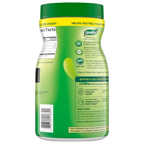 Benefiber Daily Prebiotic Fiber Supplement Powder for Digestive Health, Unflavored - 125 Servings (17.6 Ounces) - Medaid International