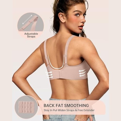 OEAK Womens Deep V Bras Wireless Comfortable Bra Supportive No Underwire Bras Tshirt Push Up Bralettes Plunge Seamless Bra|B0D8FJVTBG