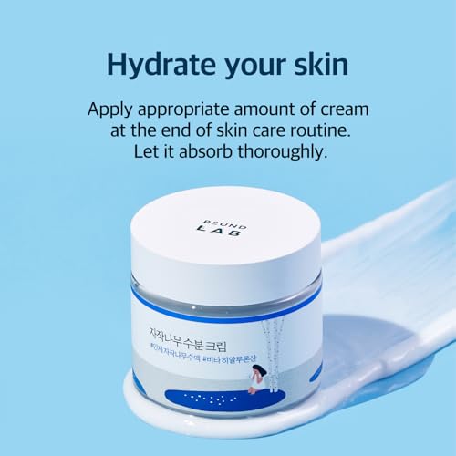 ROUND LAB Birch Juice Moisturizing Cream 2.7 Fl Oz, 48-Hour Deep Hydrating Face Moisturizer with Birch Sap & Vita Hyaluronic Acid for Acne-Prone Skin, Reduces Sebum, Oil, Blackheads, Korean Skin Care|B081VS3F27