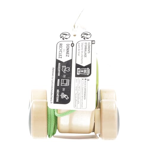 Hape Frog Pull-Along | Wooden Frog Fly Eating Pull Toddler Toy, Bright Colors - Medaid International