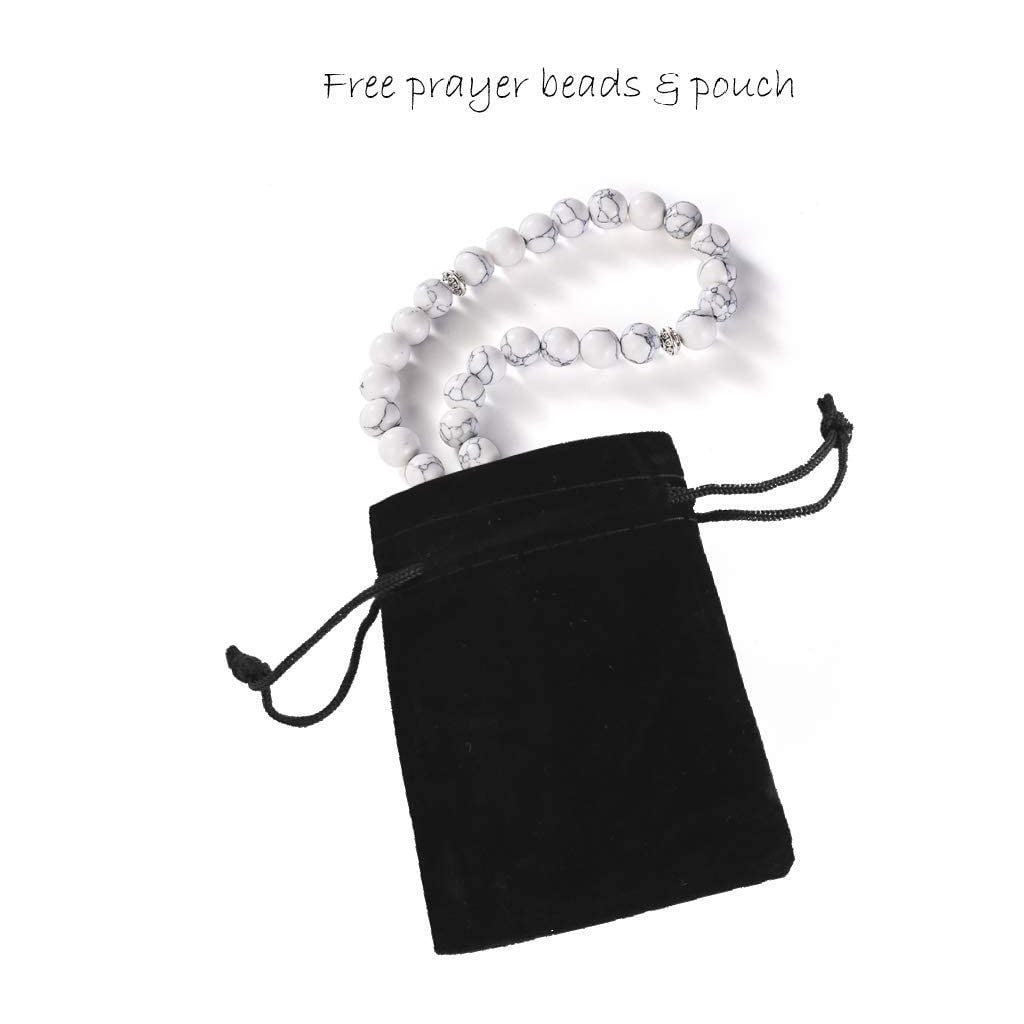 Electronic Prayer Mat - Smart Interactive Prayer Rug for Adults and Kids - Ideal for New Converts and Those Learning or Perfecting Their Prayer - Comes with Islamic Prayer Beads (Black) - Medaid International