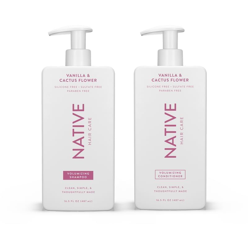 Native Shampoo and Conditioner Set | Sulfate Free, Paraben Free, Dye Free, with Naturally Derived Clean Ingredients| 16.5 oz (Coconut & Vanilla, Moisturizing), 2, 1.3 ounces - Medaid International