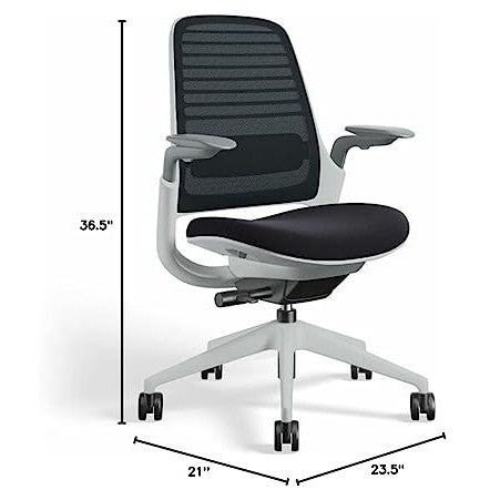 Steelcase Series 1 Office Chair, Seagull Frame (Carpet Casters, Licorice) - Medaid International