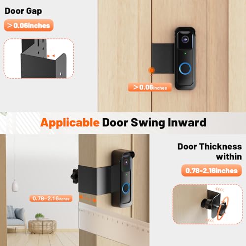 Satisure - Anti-Theft Blink Doorbell Mount, No Drill, Weatherproof Design