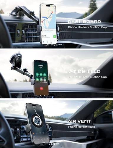 CHGeek Wireless Charger Phone Holders for Your Car, 15W Fast Charging Car Phone Holder Mount, Auto Clamping Truck Cradle Phone Mount for Car, Windshield Dashboard Air Vent Holder - Medaid International