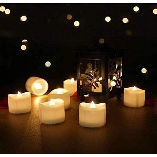 LZ 24 Pack Flameless Floating Tea Lights, Warm White Battery Flickering LED Tea Lights Candles - Wedding, Party, Centerpiece, Pool & SPA - Medaid International