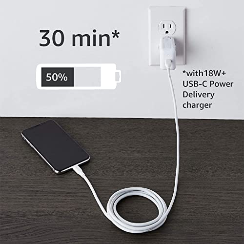 Amazon Basics - USB-C to Lightning Charger Cable, MFi Certified, 6ft, White