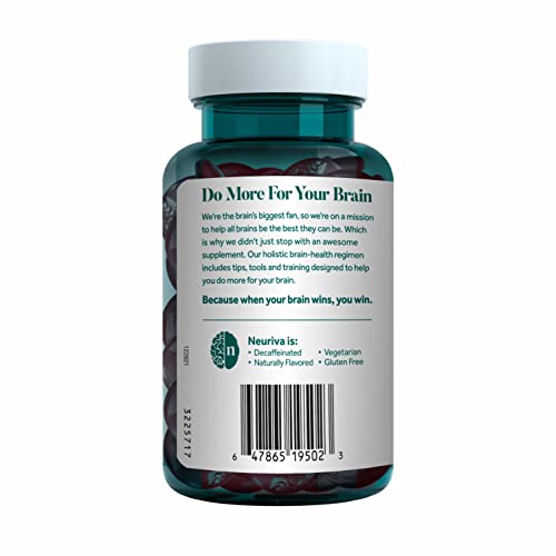 NEURIVA Plus Brain Supplement for Memory,Focus & Concentration+Cognitive Function with Vitamins B6 & B12 and Clinically Tested Nootropics Phosphatidylserine and Neurofactor,50ct Strawberry Gummies - Medaid International
