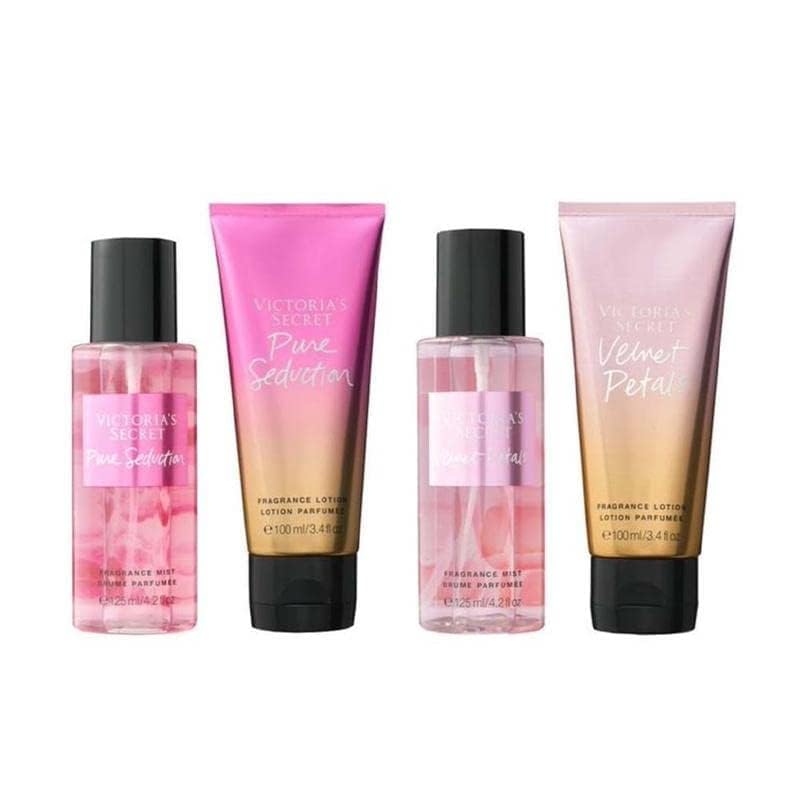 Victoria's Secret Pure Seduction & Velvet Petals Mist & Lotion Gift Set for Women - Medaid International