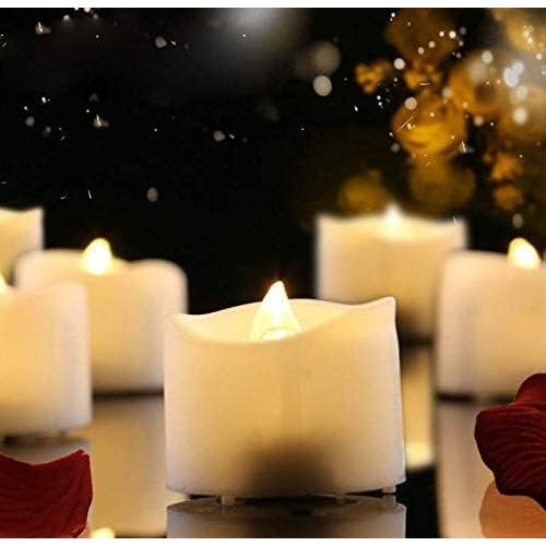 LZ 24 Pack Flameless Floating Tea Lights, Warm White Battery Flickering LED Tea Lights Candles - Wedding, Party, Centerpiece, Pool & SPA - Medaid International