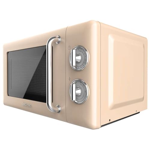 Cecotec - ProClean 5110 Retro Beige Microwave with Grill, 700W, 8 Modes