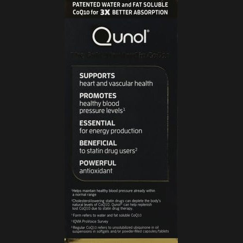 Qunol CoQ10 100mg Softgels, Ultra CoQ10 100mg, 3x Better Absorption, Antioxidant for Heart Health & Energy Production, Coenzyme Q10 Vitamins and Supplements, 4 Month Supply, 120 Count - Medaid International