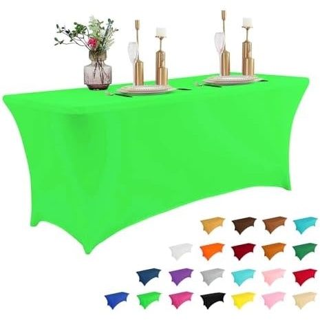 2 Pack 6FT Table Cloth for Rectangular Fitted Events Stretch Black Table Covers Washable Table Cover Spandex Tablecloth Table Protector for Party, Wedding, Cocktail, Banquet, Festival - Medaid International