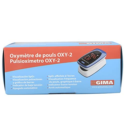 Gima - Portable OXY-2 Finger Pulse Meter with LED Display & Visual Alarms