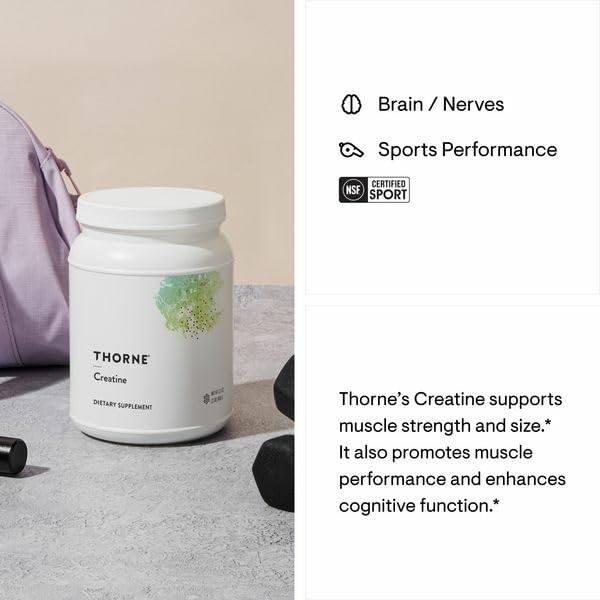THORNE Creatine - Micronized Creatine Monohydrate Powder - Support for Muscles & Cognitive Function* - for Women & Men - Unflavored - NSF Certified for Sport - 5 g per Serving - 180 Servings - Medaid International