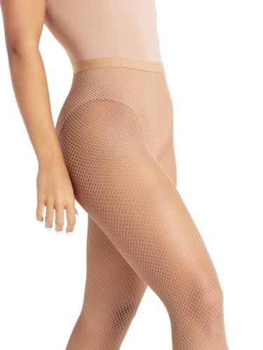 Capezio Women's Professional Fishnet Seamless Tight, Suntan, X-Large - Medaid International