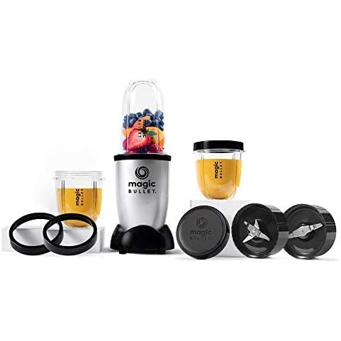 Magic Bullet 400 Watts, 9 Piece Set, Multi-Function High Speed Blender, Mixer System with Nutrient Extractor, Smoothie Maker, Silver, 1 years Warranty - Medaid