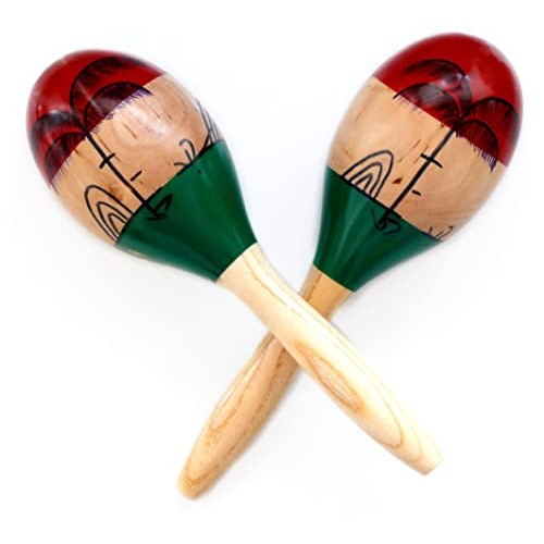 UMIKU Maracas 2PCS 10 Inch Wooden Rumba Shakers Latin Hand Percussion Instrument for Bright Vibrant Sound and Salsa Rhythm - Medaid International