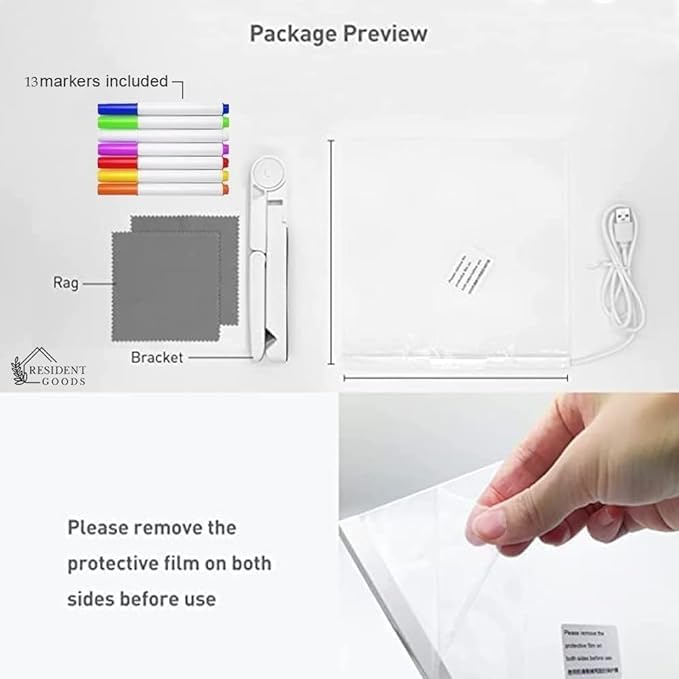 3D Acrylic Writing pad with Pen Message Board rewritable Table lamp drawing kids led - Medaid International