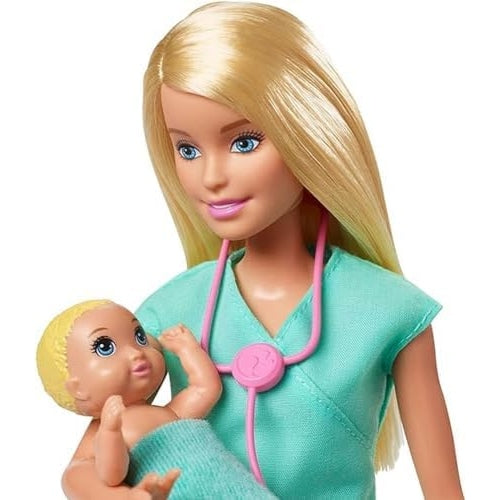 Barbie Baby Doctor Playset with Blonde Doll, 2 Infant Dolls, Toy Pieces - Medaid