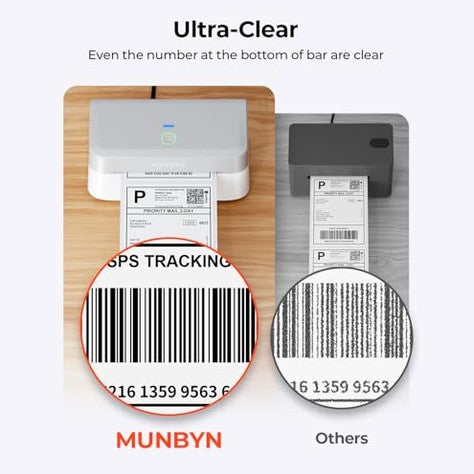 MUNBYN - Bluetooth 4x6 Thermal Shipping Label Printer for Small Business