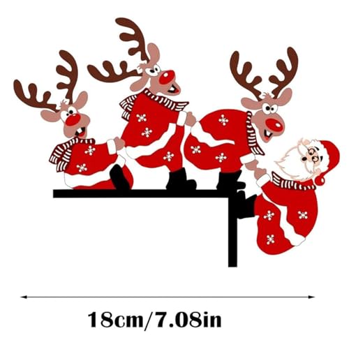 Christmas Door Corner Sign Decoration Santa Claus Deer for Home Party Right Angle - Medaid International