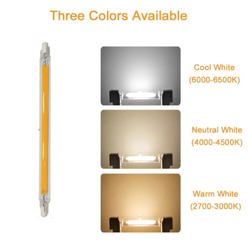 AgaShi - Dimmable R7S LED Bulbs, 20W Equivalent, Cool White 6000K, No-Flicker, Pack of 4