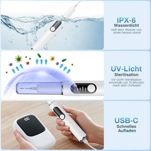 Fivava - Dog Teeth Cleaning Kit with 5 Modes & 4 Interchangeable Heads