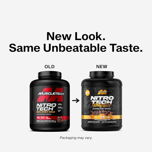 Muscletech Whey Protein Powder (Double Rich Chocolate, 5LB) - Nitro-Tech Whey Protein Isolate Smoothie Mix for Lean Muscle & Recovery - 24g of Whey Gold Protein for Women & Men - Packaging May Vary - Medaid International
