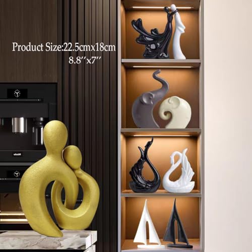 Yahu Lando - Modern Couple Sculptures for Home Decor, Gold Anniversary Gifts