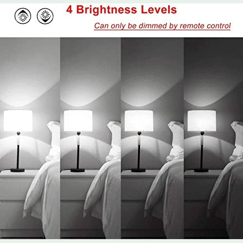 Hydong - 2 Pack E27 RGBW LED Light Bulbs with 21-Key Remote Control, 12 Colors