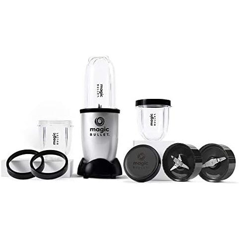 Magic Bullet 400 Watts, 9 Piece Set, Multi-Function High Speed Blender, Mixer System with Nutrient Extractor, Smoothie Maker, Silver, 1 years Warranty - Medaid
